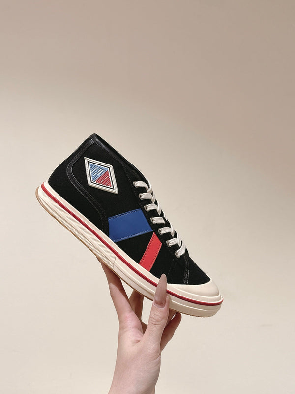 BV Eliot Sneaker Black/Blue Cotton Calfskin 446195