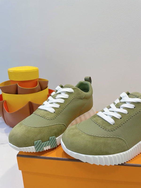 HM Bouncing sneaker Asparagus Green Fabric with Suede 212278