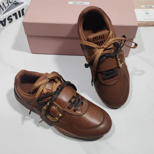 Miu 2026 Buckle Sneaker Leather 953679