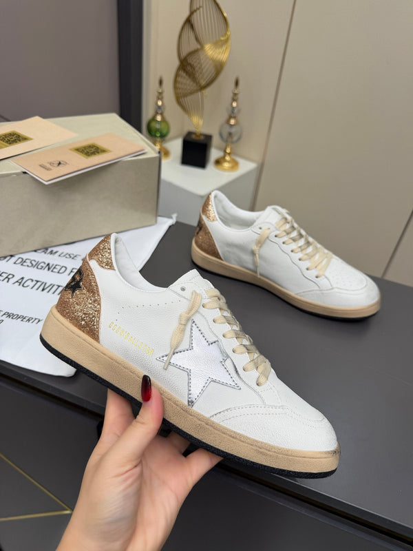 Golden Goose 26s Ball Star Sneakers Golden Glitter Leather 735903