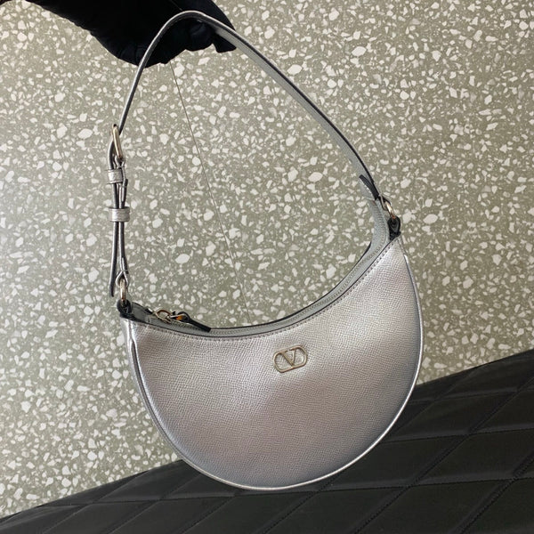 VA GARAVANI VLOGO mini HOBO bag sliver calfskin 566881