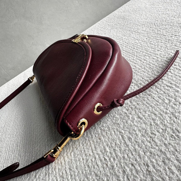 CL Halfmoon Triomphe Small Bag 25cm Burgundy Lambskin