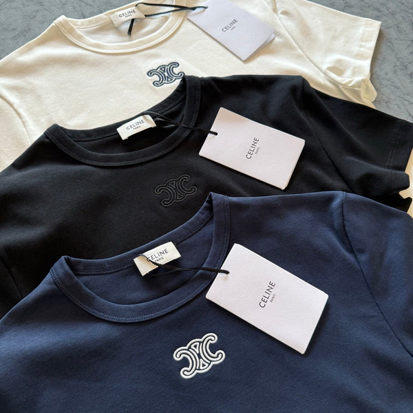 Celine SS26 Slim Fit Embroidered T-Shirt Cotton 350450