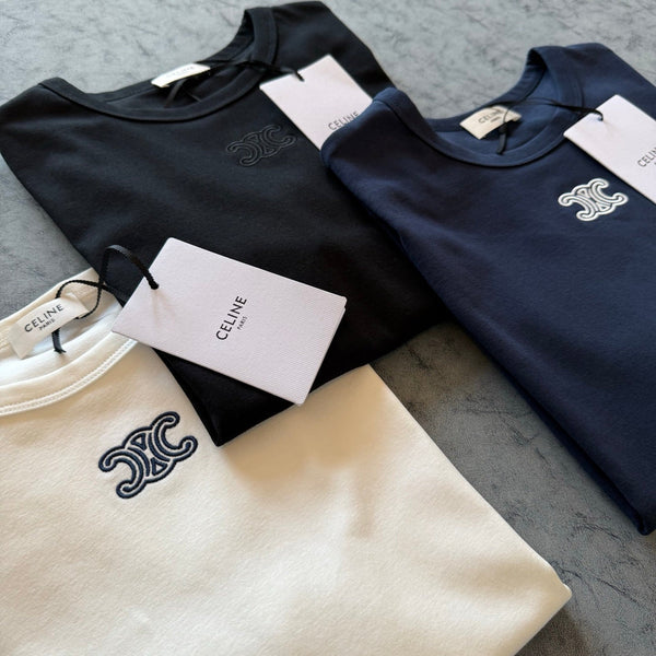 Celine SS26 Slim Fit Embroidered T-Shirt Cotton 350450