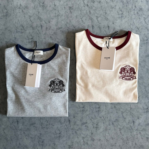 Celine SS26 Embroidered Short-Sleeve Tee Cotton 350501