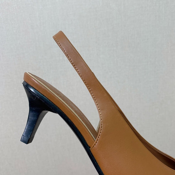 Rebecca Slingbacks 50 Saddle Brown Calfskin