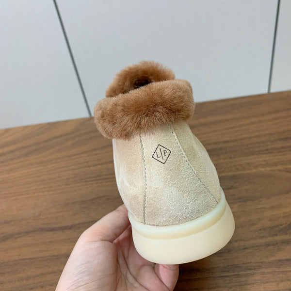 LP Open Walk Ankle Boot Light Lemon Brown Fur Suede 550900