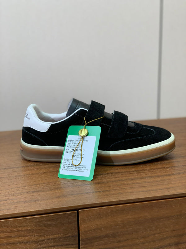 LP Kid's Tennis Walk Sneaker Black Suede Calfskin 585748