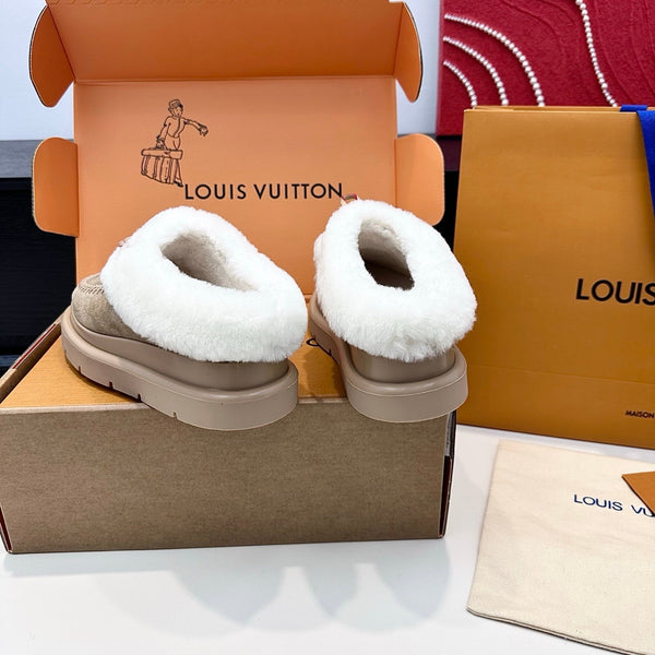 LV Cortina Closed Mule Khahi Suede Wool 542232