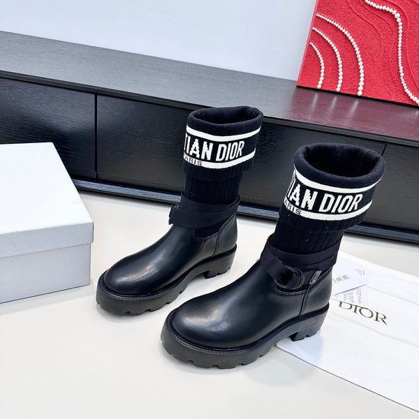 CD 26s D-Major Ankle Boot In Black Calfskin And Wool