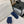 CC 26s Mules Dark Blue Quilted Suede Shearling 970152