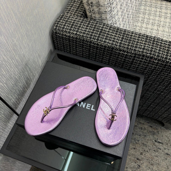 CC 2026 Thong Sandal Purple Metalic Calfskin 826184