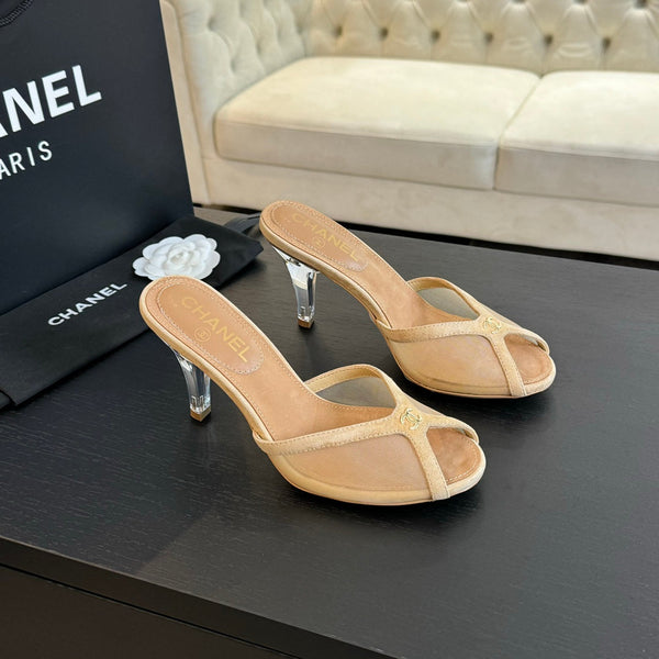 CC 26s Sandal 7cm Beige Mesh Lambskin 700615