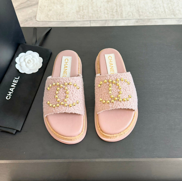 CC 25C Slippers Pink Satin Fabric 212977