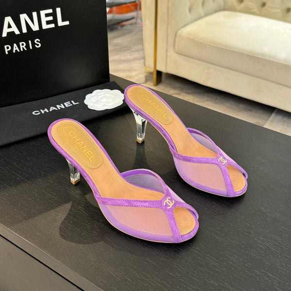 CC 26s Sandal 7cm Purple Mesh Lambskin 700605