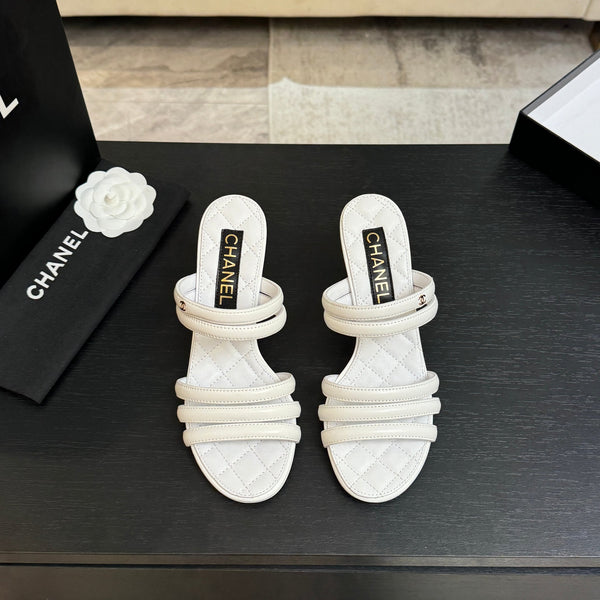 CC 26C Double C Strap Sandals White Sheepskin
