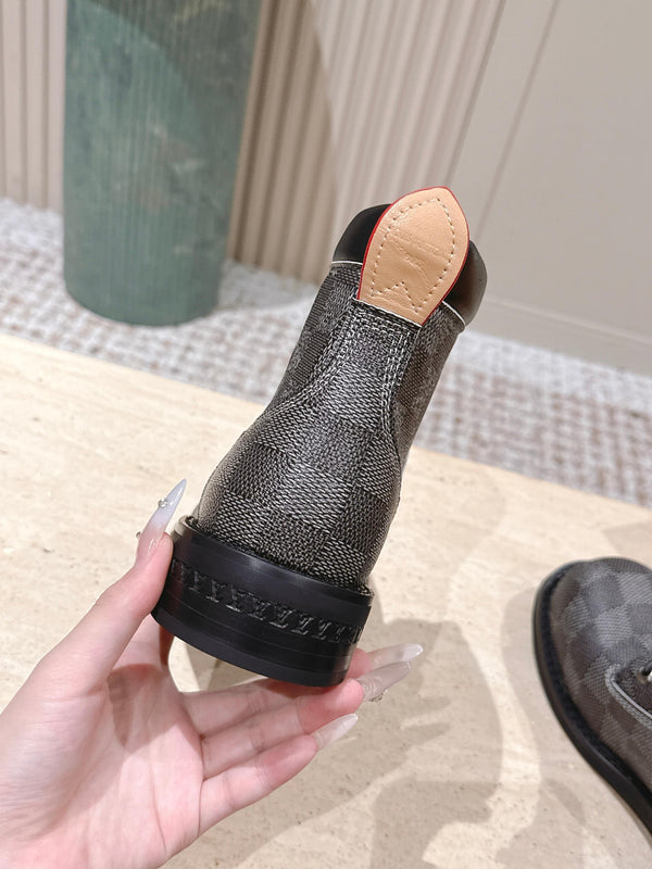 LV Ankle Boots Grey Black Damier Canvas 555690