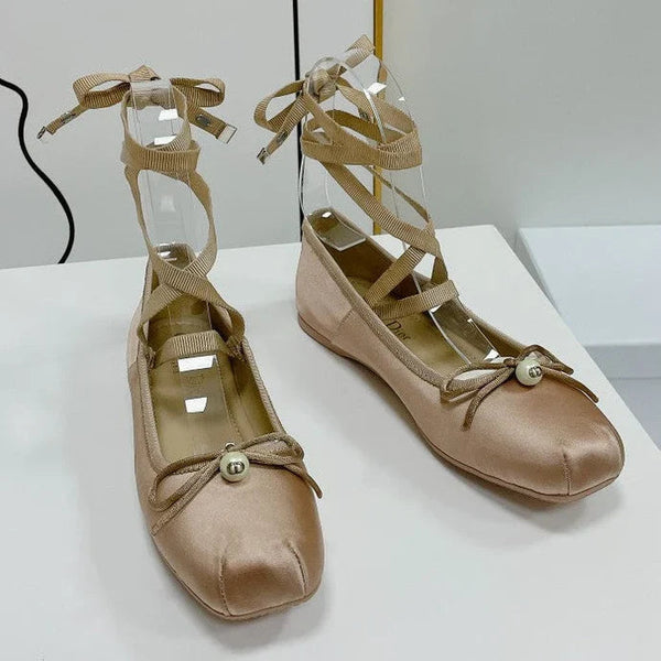 CD 26s Grosgrain D-Joy Ballet Flats Satin 966604