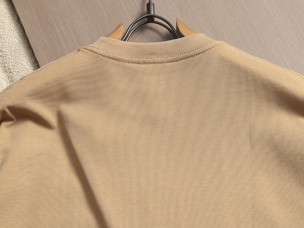 Burberry Men Knight Oversized T-Shirt Green Beige Cotton