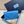 PRA Cross pattern envelope bag blue leather 341158