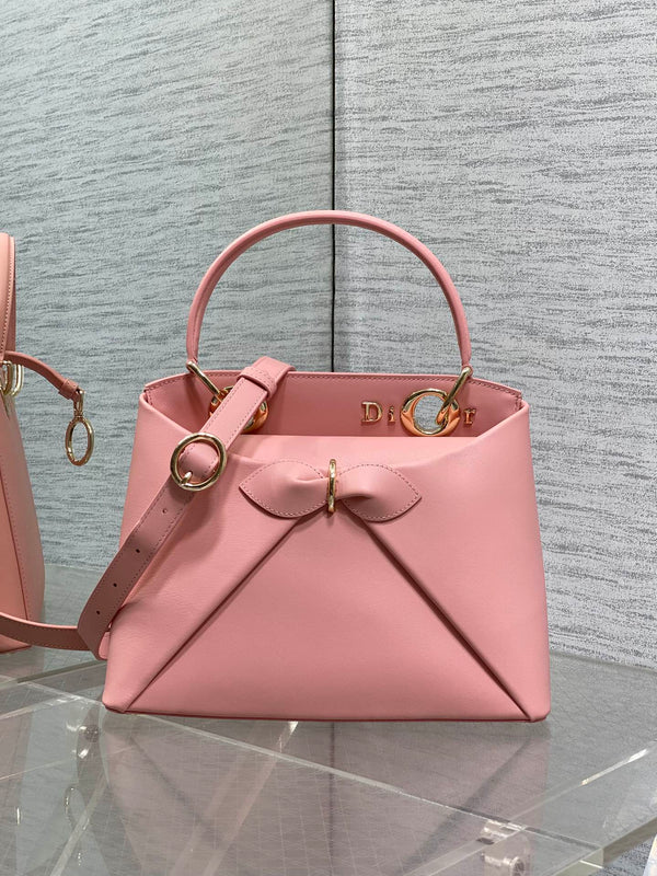 Dior 2025 Bow Bag 28cm Pink Leather 272507