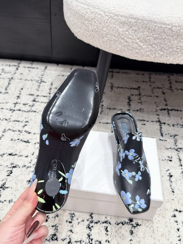 Loew Emily Mule Black Printed Lambskin 880828