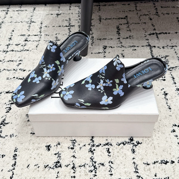 Loew Emily Mule Black Printed Lambskin 880828