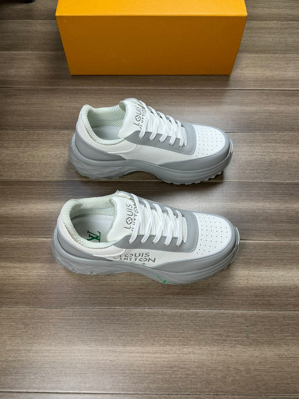 LV SPORT SNEAKER IN WHITE MIX GREY CALFSKIN WITH LOGO