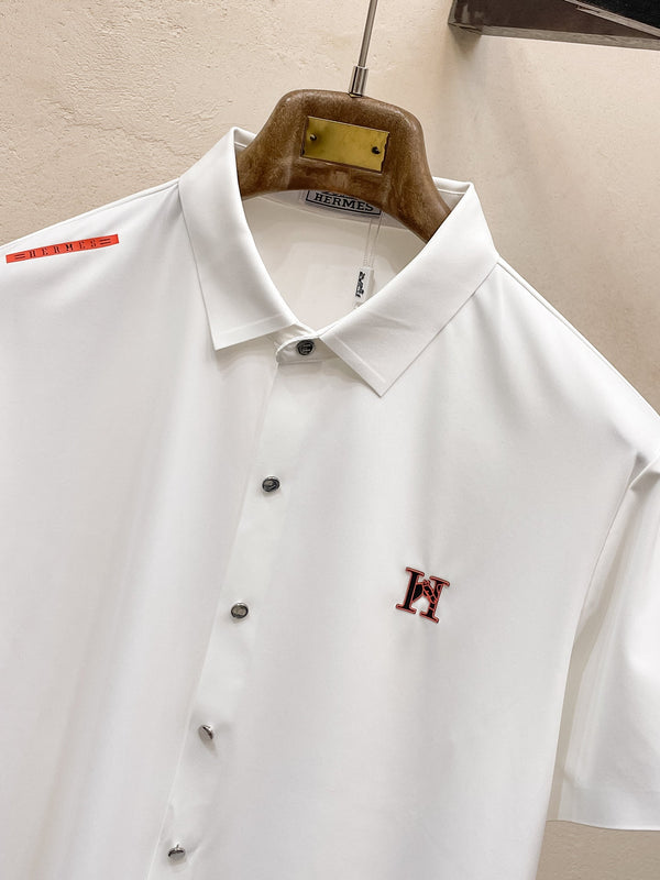 HM Men Short-Sleeve Polo Shirt Silk