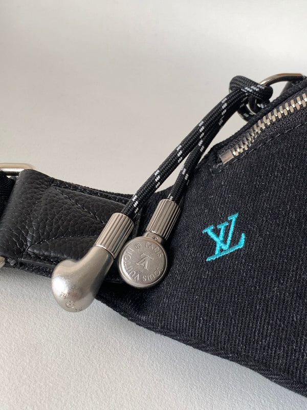 LV M13961 Rush Bumbag Black LV Blason Denim & Cowhide