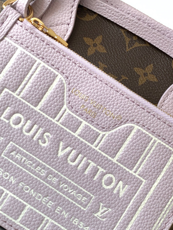 Neverfull 24 Bandoulière Inside Out BB Misty Lilac Calfskin