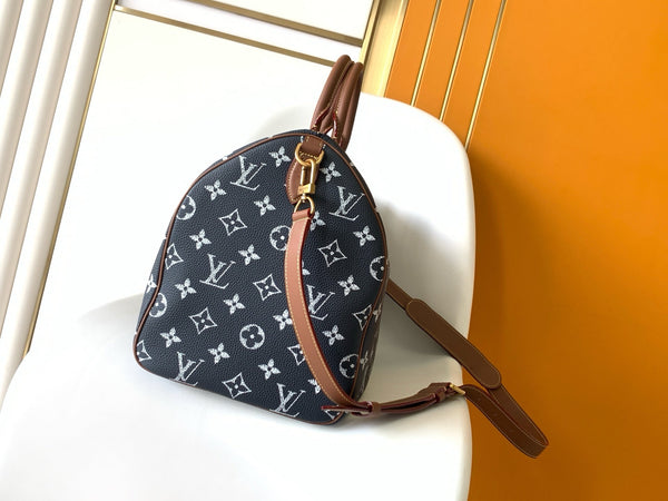 LV Speedy Bandoulière 40cm Royal Blue Monogram Calfskin GHW
