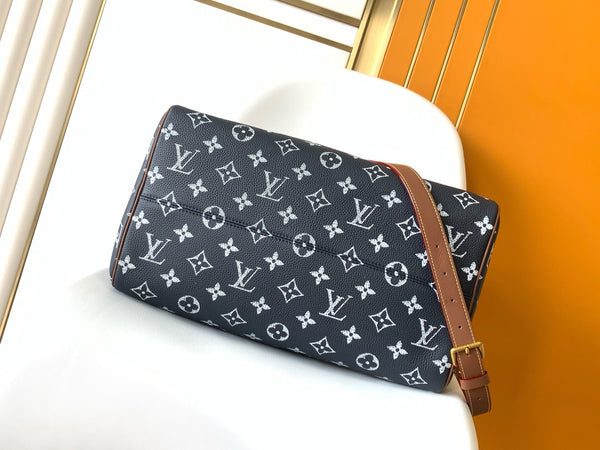 LV Speedy Bandoulière 40cm Royal Blue Monogram Calfskin GHW