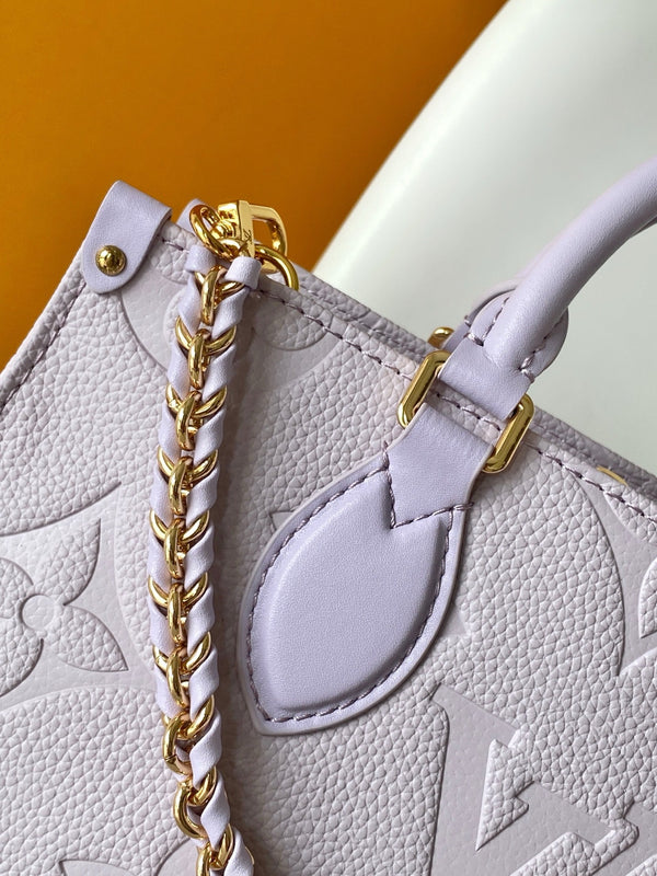 LV M15192 OnTheGo East West Tote 25cm Taro Purple Embossed Grain Cowhide GHW