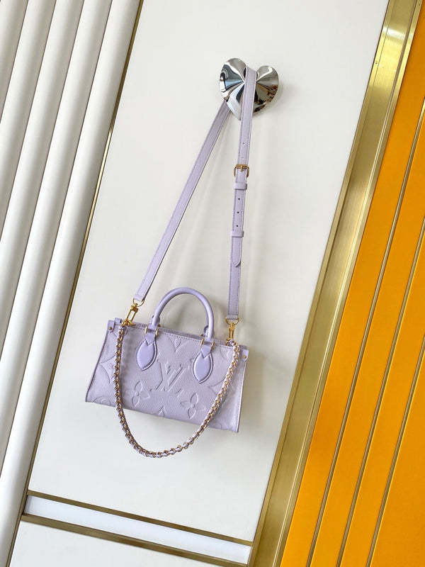 LV M15192 OnTheGo East West Tote 25cm Taro Purple Embossed Grain Cowhide GHW