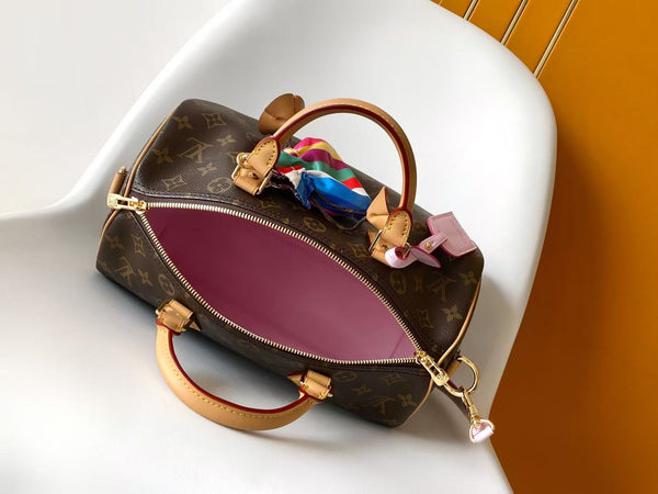 LV M26498 Speedy Soft 30 Brown Monogram Coated Canvas
