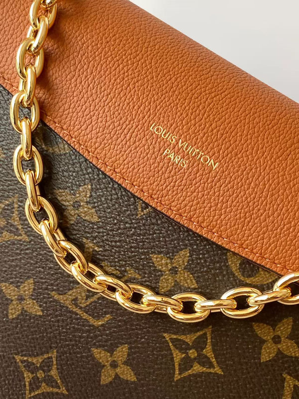 LV M26398 Saint Germain BB Brown Monogram Leather & Coated Canvas