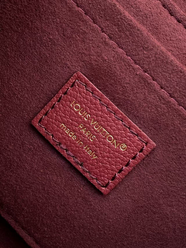 LV Large Saint Germain BB Wine Red Monogram Leather & Coated Canvas