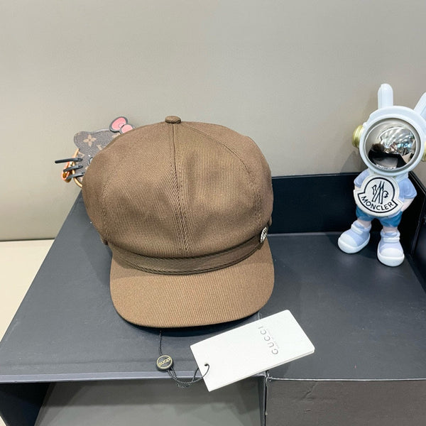 BAKER BOY CAP IN MEDIUM BROWN FABRIC 400795