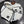 CC Hat Scarf Gloves Set White Black Knit 470403