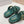 PRA CROCODILE MOTIF SLIDES SANDALS CASTLETON GREEN CALFSKIN