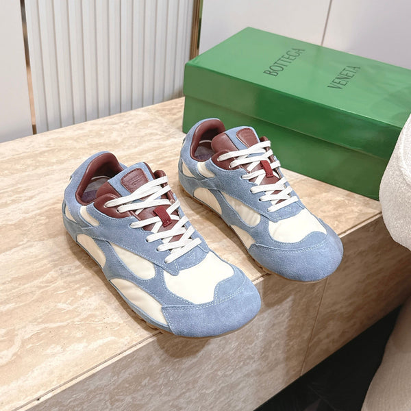 BV Orbit Flash Retro Sneake Cream Blue Fabric Suede 934415