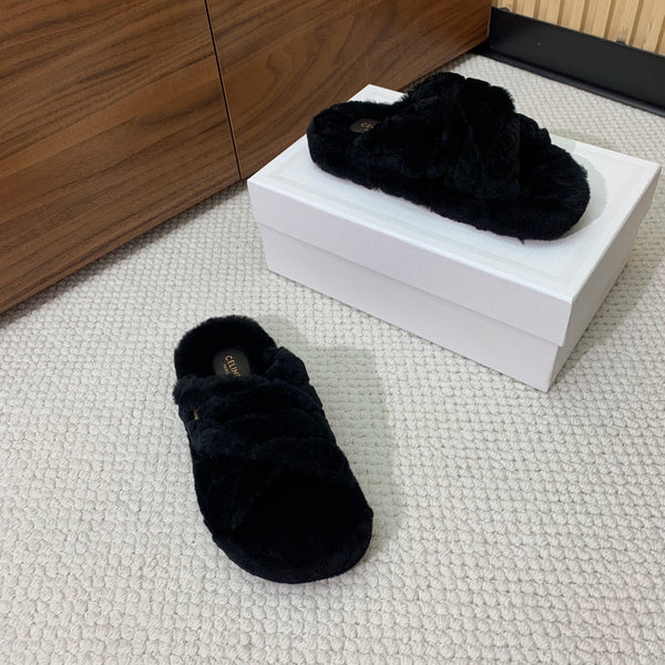 CL 26s Cross-Strap Sandals In Black Wool