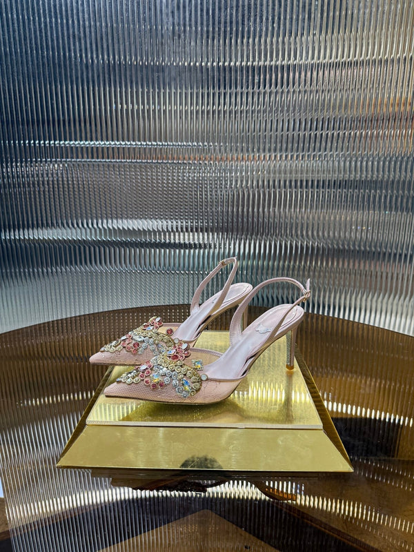 RC 25C Retro Slingbacks 7.5cm Gradient Pink Sheepskin 310637