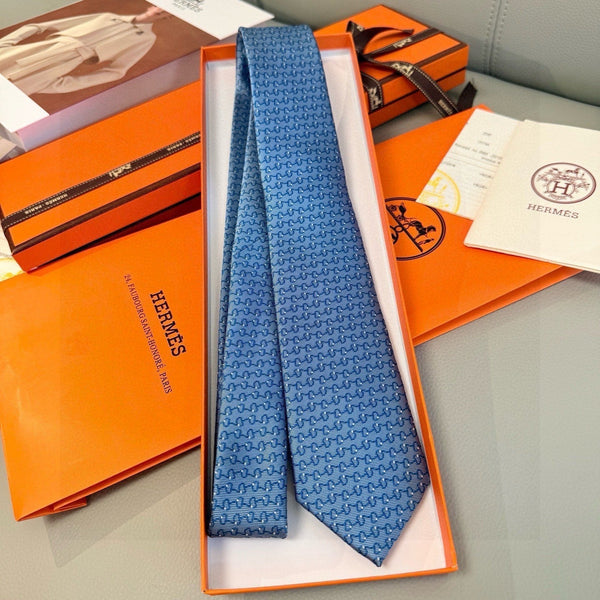 HM Mors a Olives Tie Light Blue Twill Silk 212096