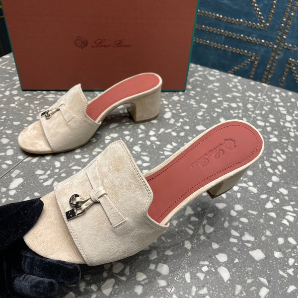 Summer Charms Mules 50 Beige Suede Salmon Lambskin
