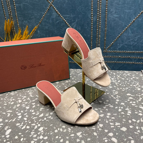 Summer Charms Mules 50 Beige Suede Salmon Lambskin