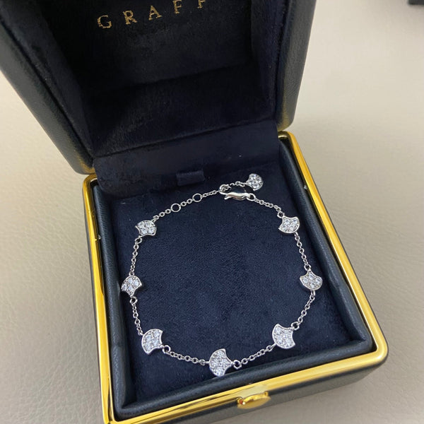 Graff New Full Diamond 8-Fan Shaped Sliver Bracelet