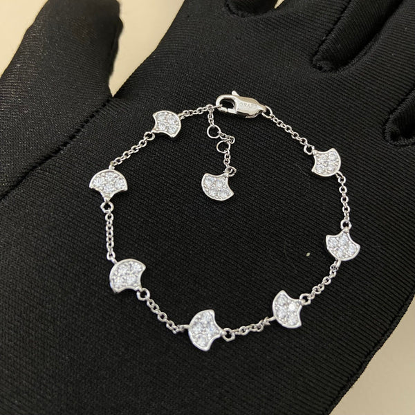 Graff New Full Diamond 8-Fan Shaped Sliver Bracelet