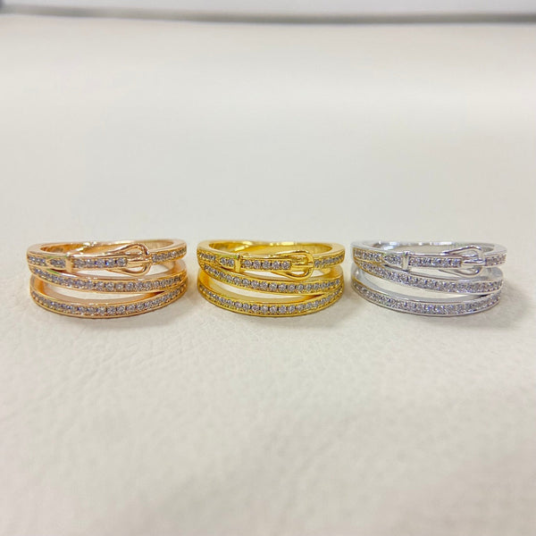 HM Buckle Diamond 3 Ring